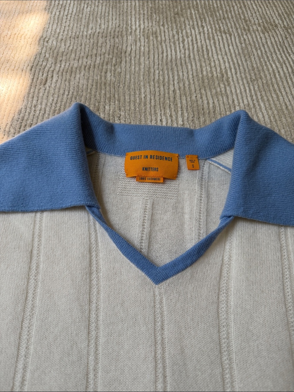 Guest In Residence Knitters Pele Cashmere Sweater V Neck Short Sleeve Tee Size S - Picture 5 of 11